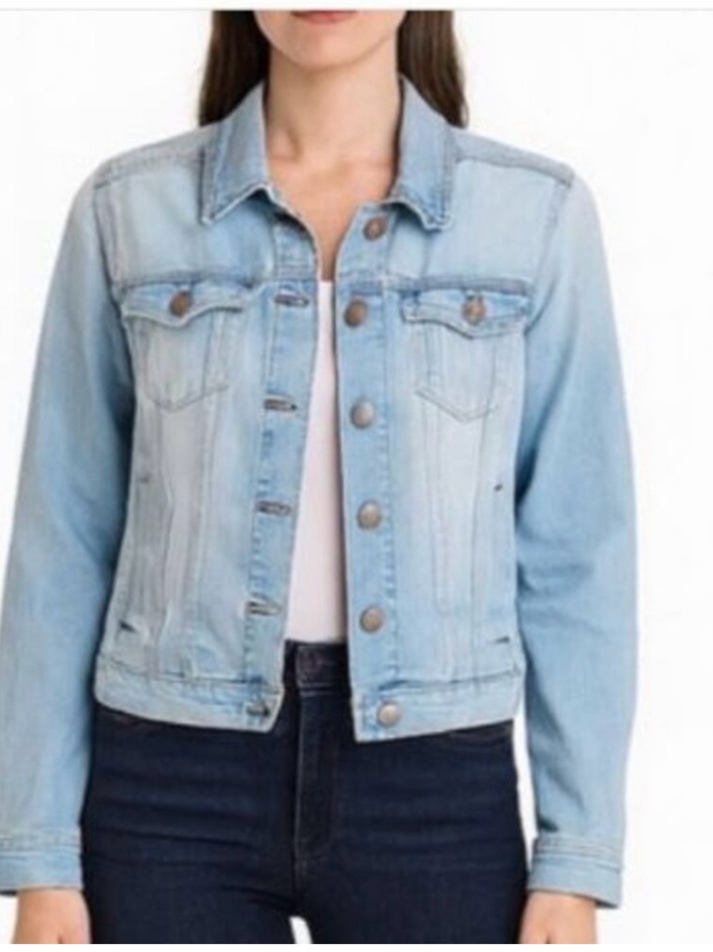 Social Standard by Sanctuary light Blue Denim classic jean Jacket Sz XS